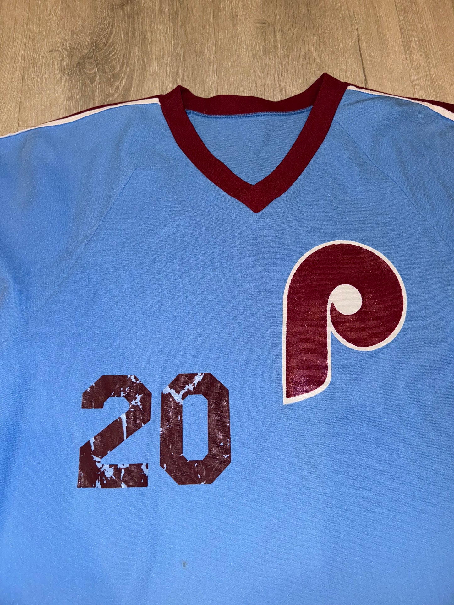 Phillies Mike Schmidt Sand Knit Jersey #1064