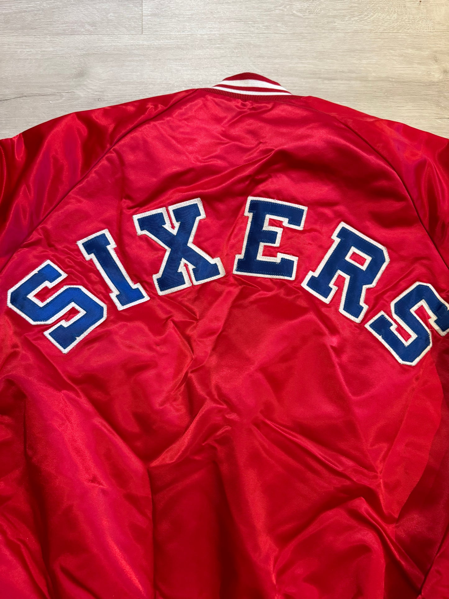 Vintage Philadelphia 76ers Chalk Line Spell Out Jacket