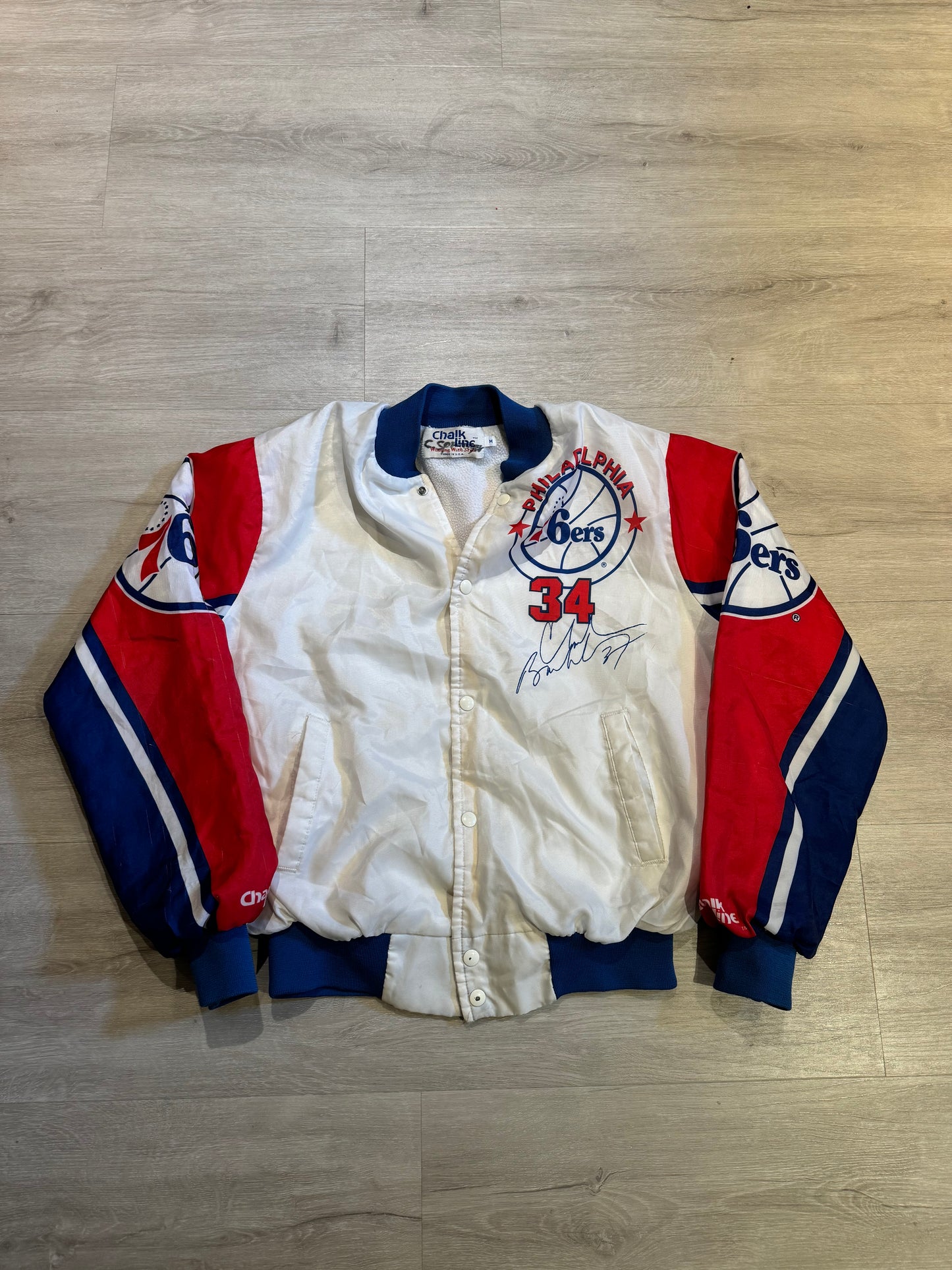 Vintage Philadelphia 76ers Charles Barkley Chalk Line ‘Fanimation’ Jacket