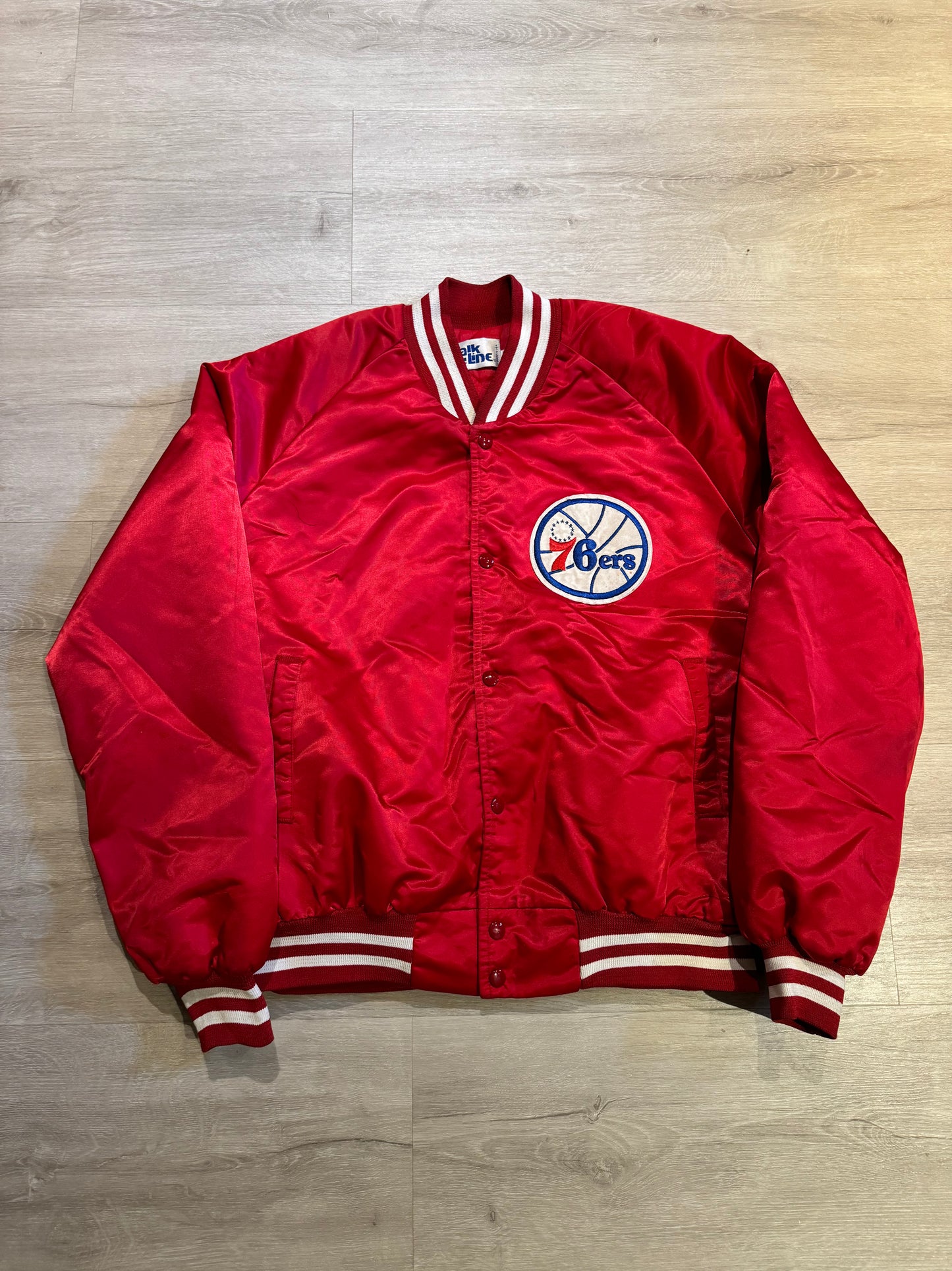 Vintage Philadelphia 76ers Chalk Line Spell Out Jacket