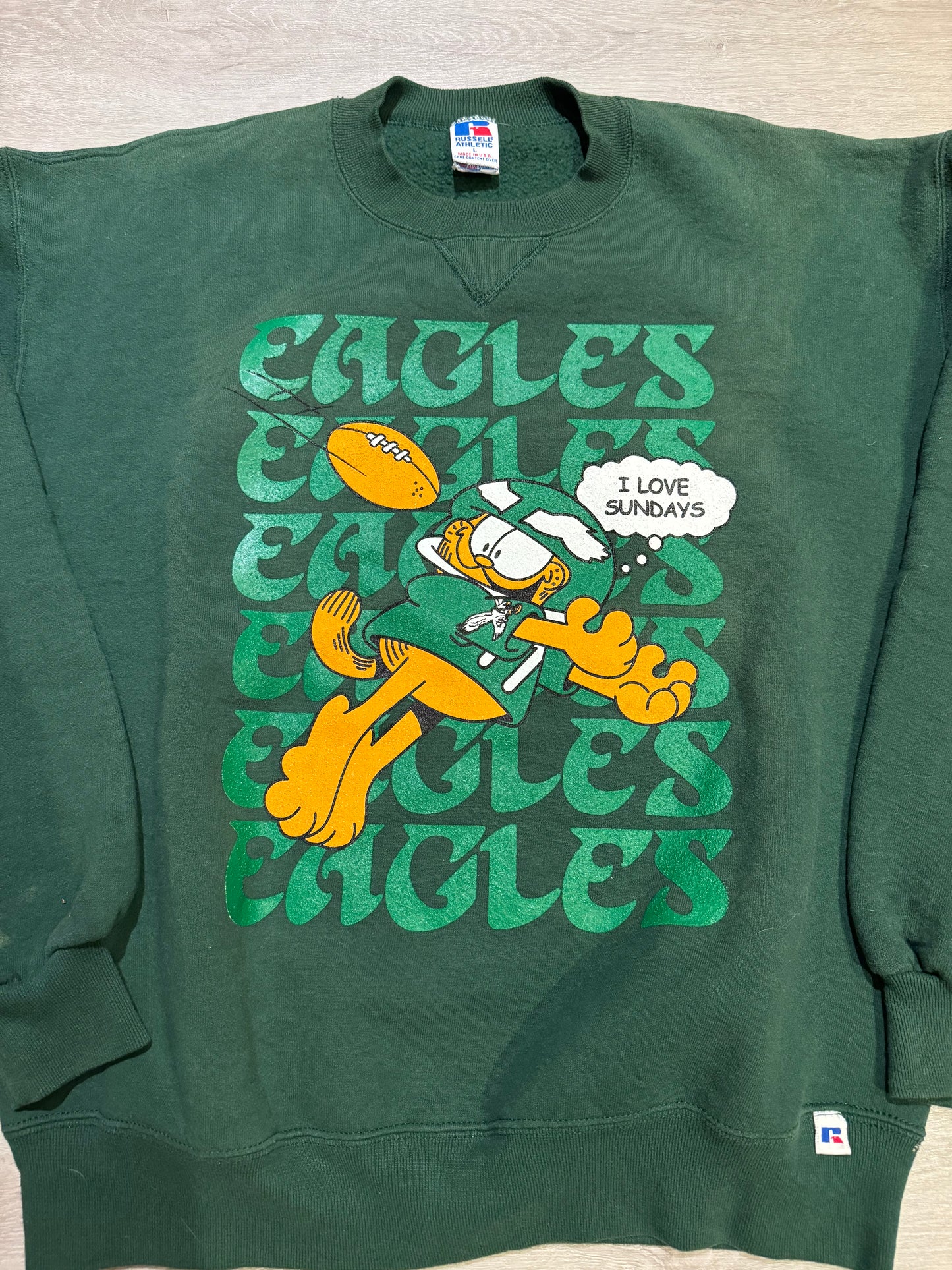 Philadelphia Eagles Garfield Green Crewneck