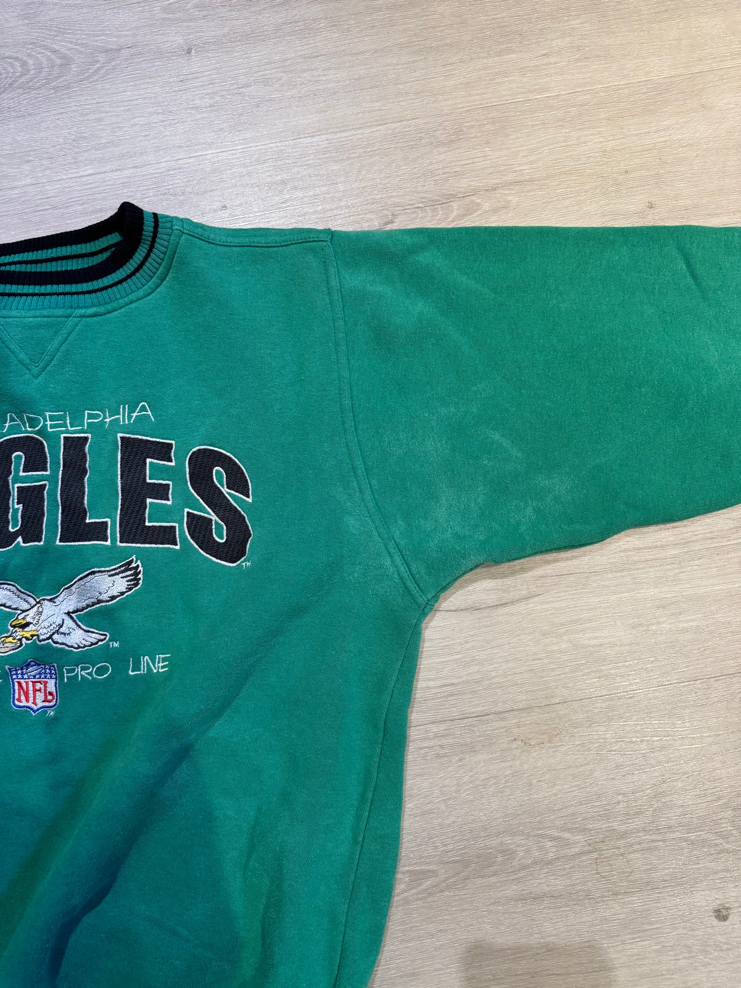 Philadelphia Eagles Vintage Logo Atheltic Kelly Green Crewneck