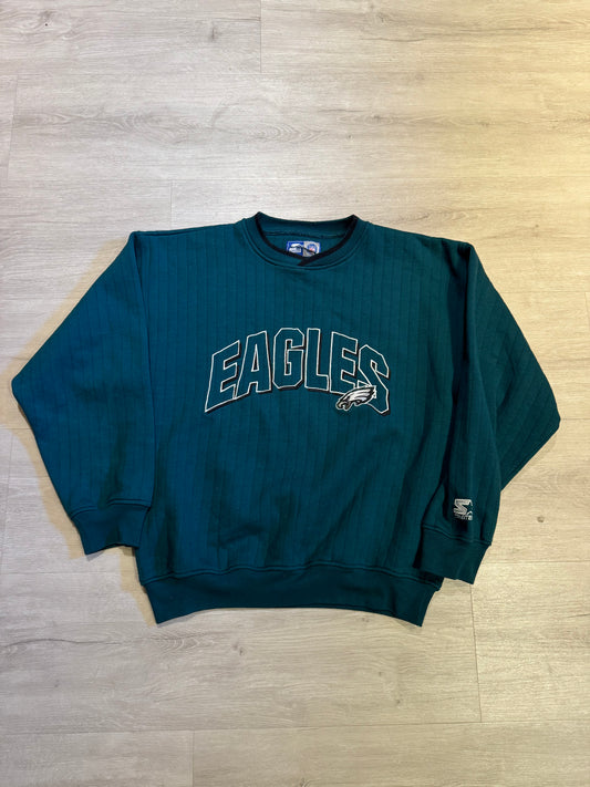 Philadelphia Eagles Vintage Starter Midnight Green Crewneck