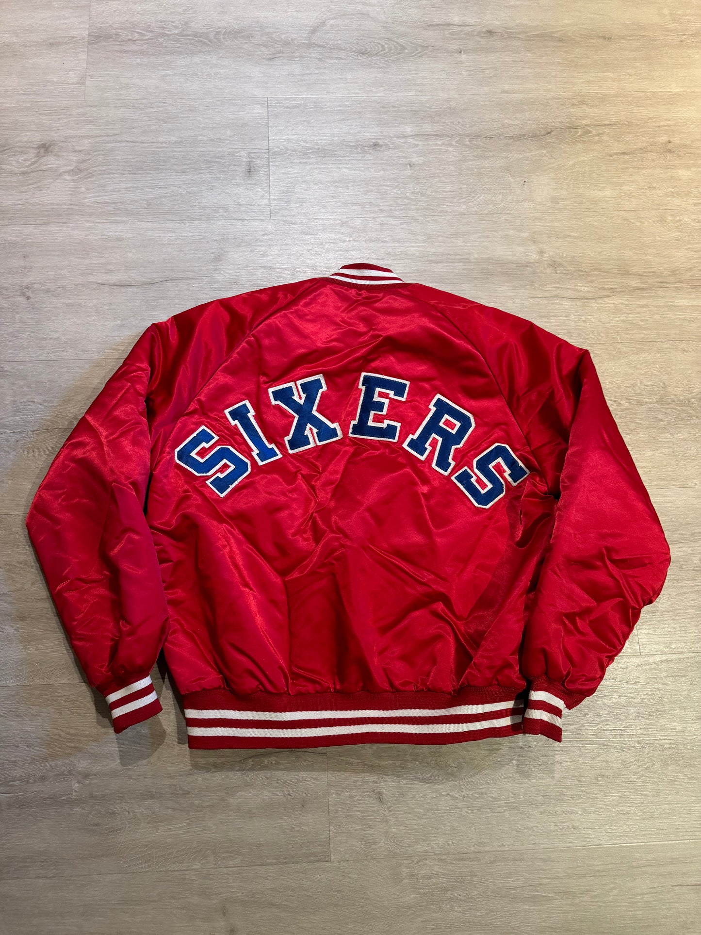 Vintage Philadelphia 76ers Chalk Line Spell Out Jacket