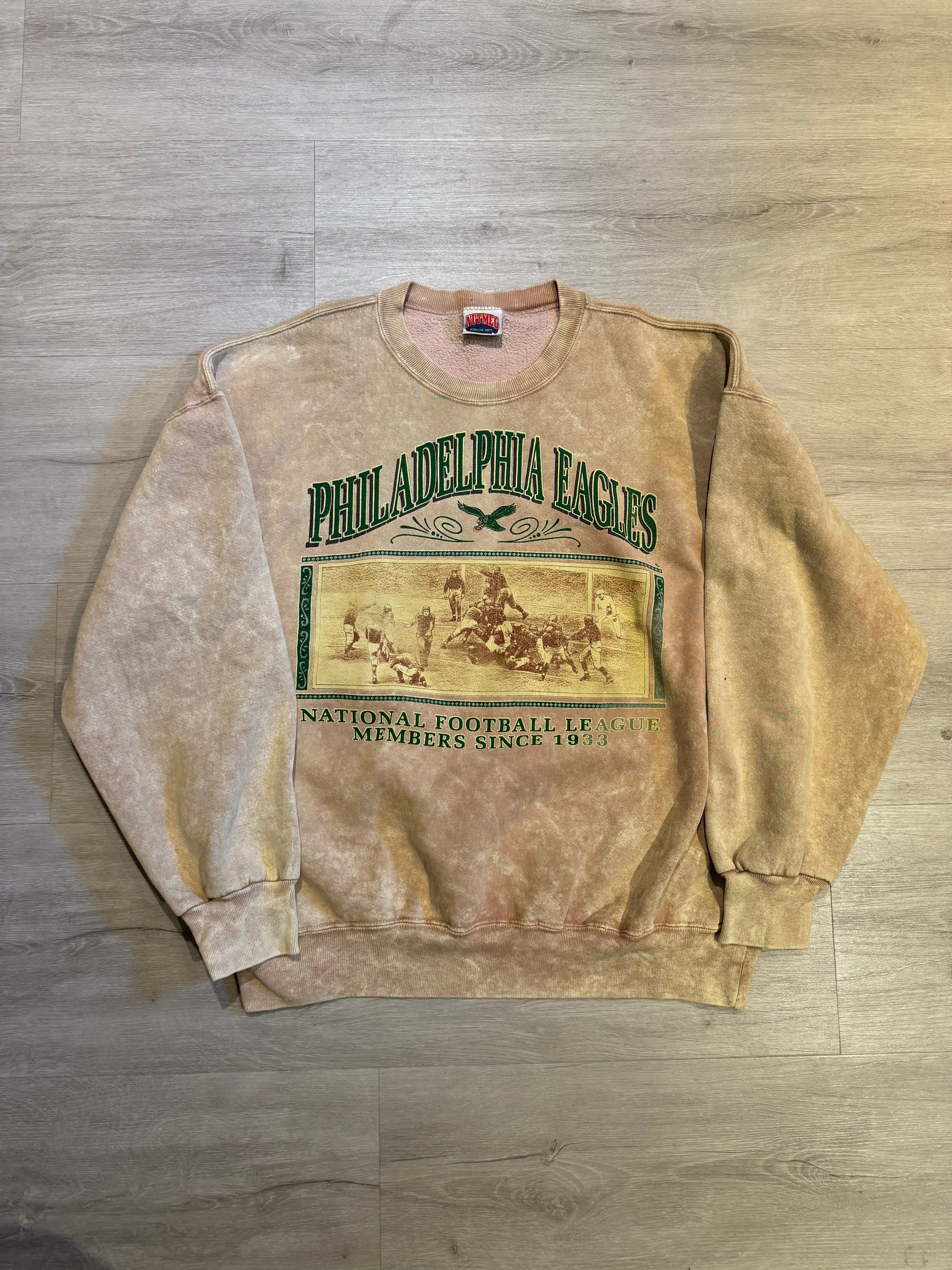 Vintage SUPER RARE Philadelphia shops Eagles XL Nutmeg Shirt