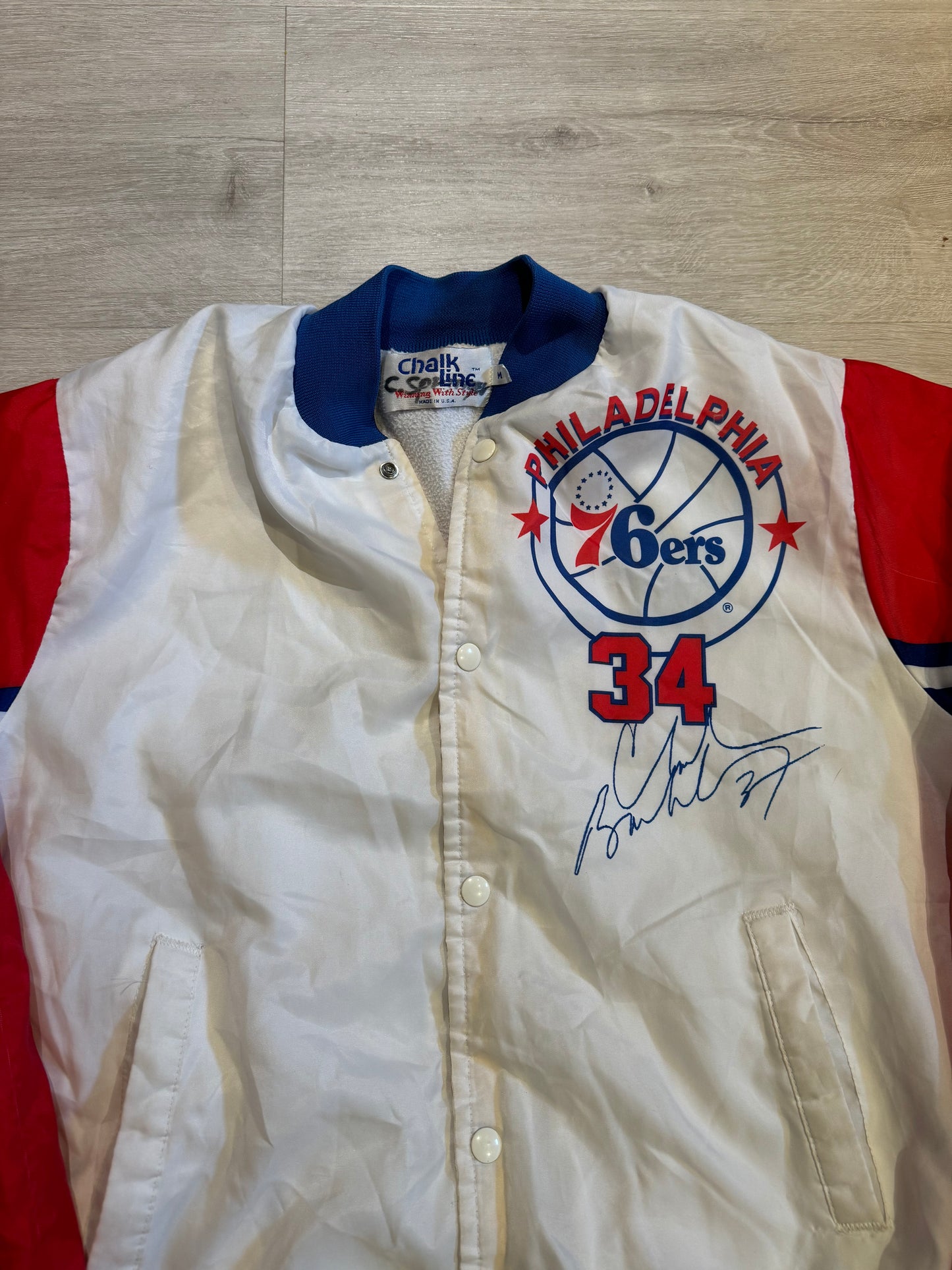 Vintage Philadelphia 76ers Charles Barkley Chalk Line ‘Fanimation’ Jacket