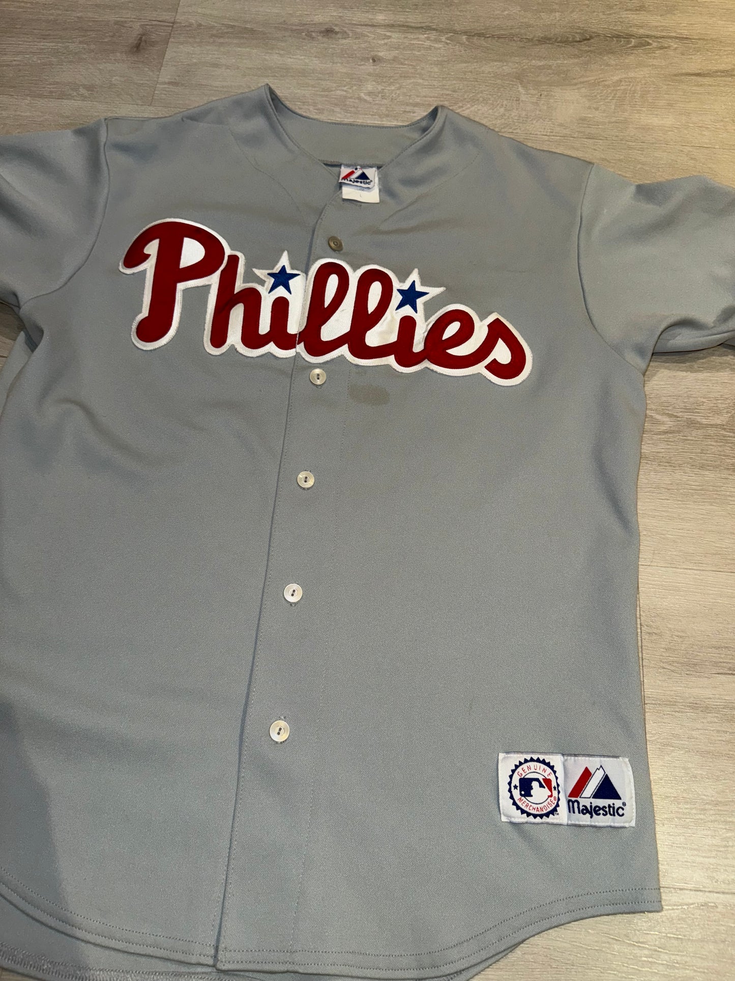 Vintage Philadelphia Phillies Chase Utley Authentic Away Gray Jersey