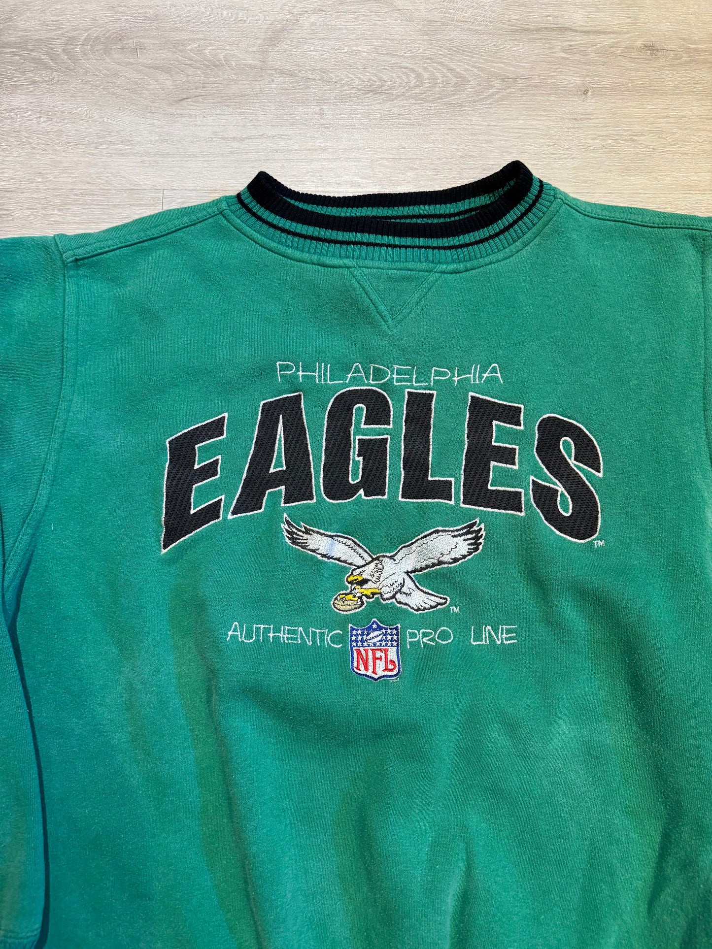 Philadelphia Eagles Vintage Logo Atheltic Kelly Green Crewneck