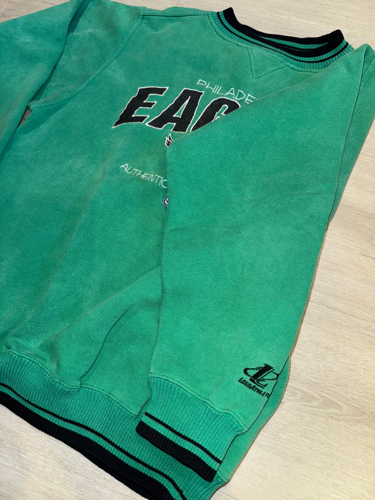 Philadelphia Eagles Vintage Logo Atheltic Kelly Green Crewneck