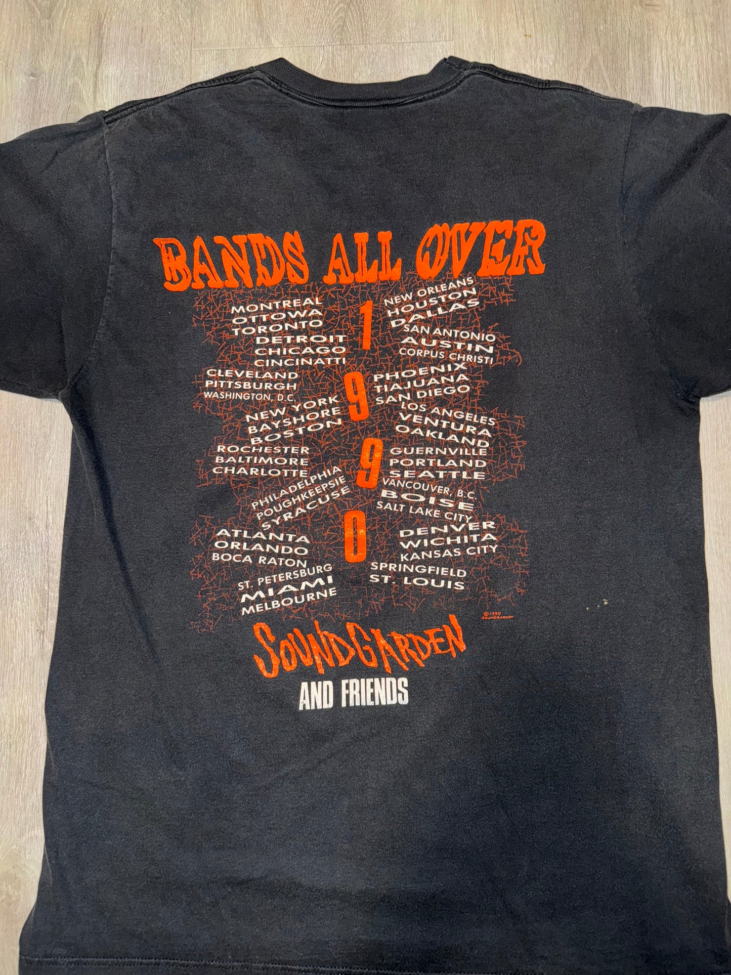 Vintage Soundgarden 1990 Bands All Over Shirt