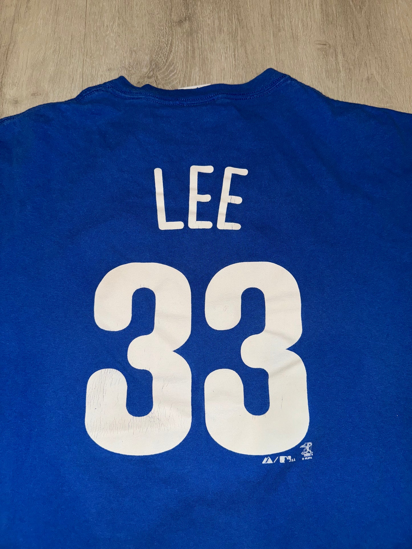 Cliff Lee blue Phillies shirt #1023