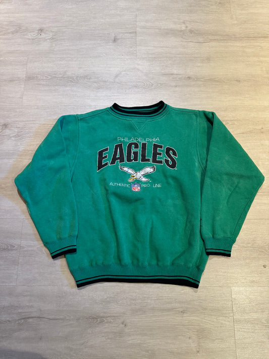 Philadelphia Eagles Vintage Logo Atheltic Kelly Green Crewneck