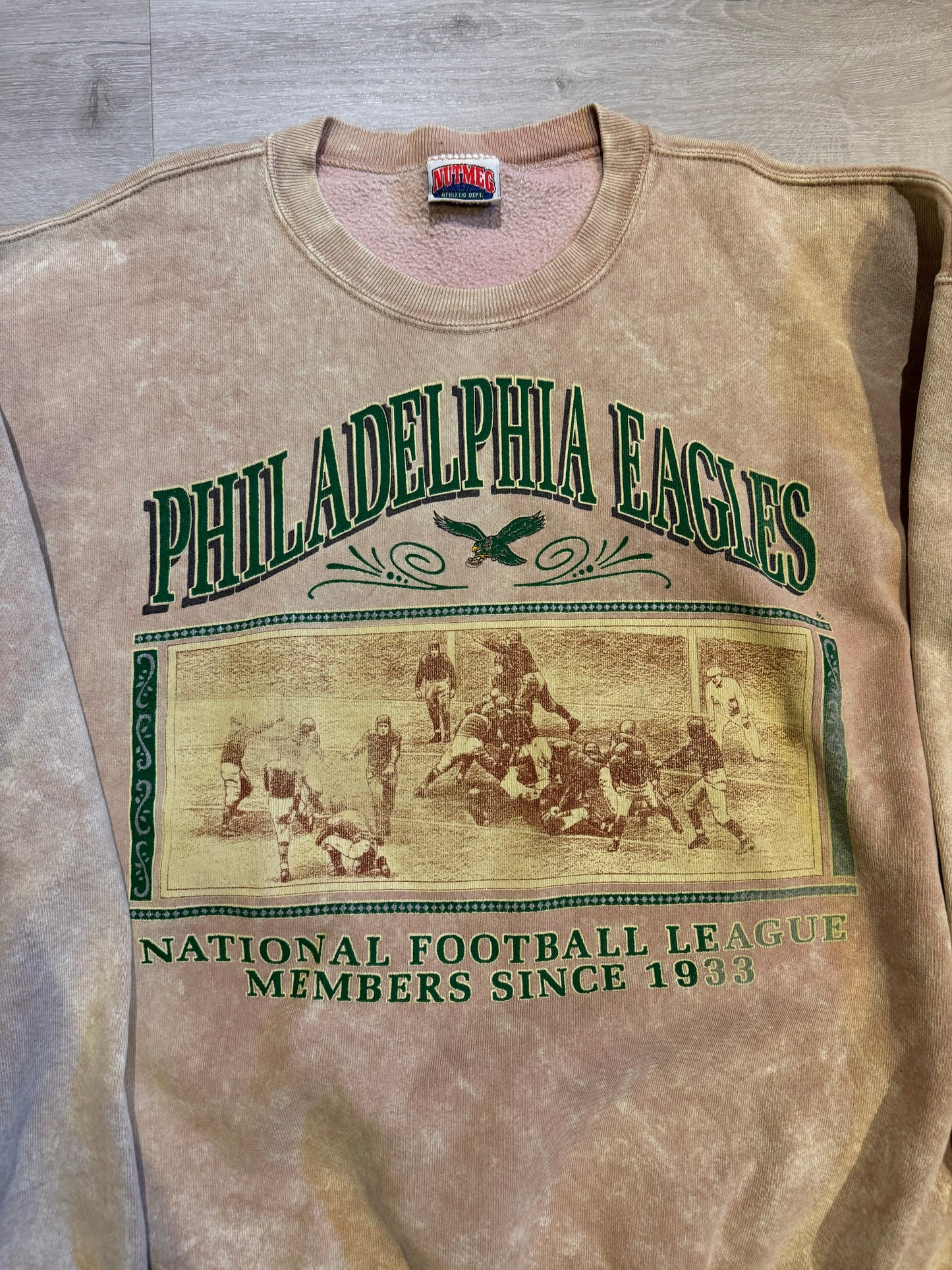 Philadelphia Eagles Vintage Nutmeg Washed Crewneck