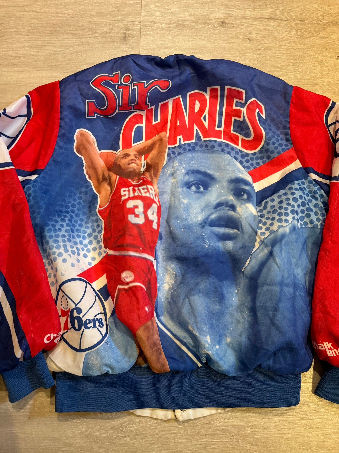 Vintage Philadelphia 76ers Charles Barkley Chalk Line ‘Fanimation’ Jacket