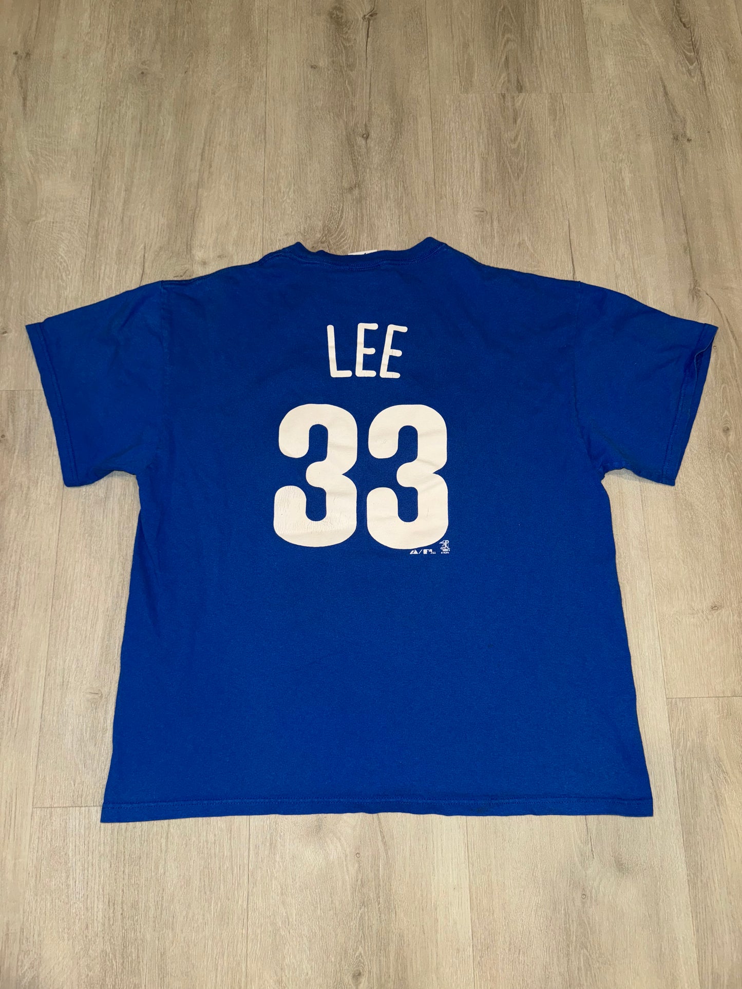 Cliff Lee blue Phillies shirt #1023