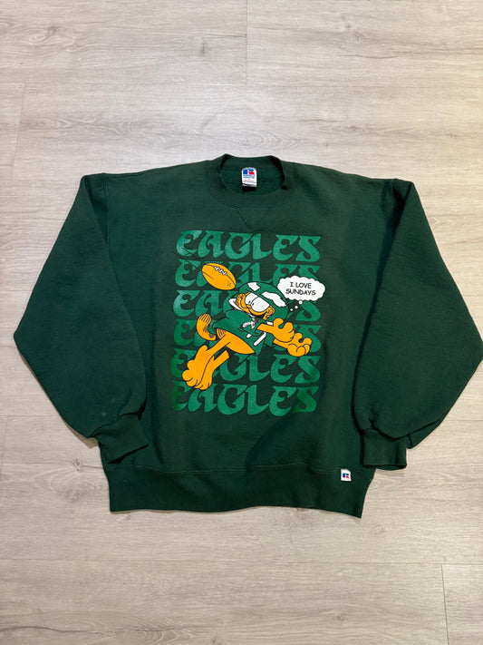 Philadelphia Eagles Garfield Green Crewneck