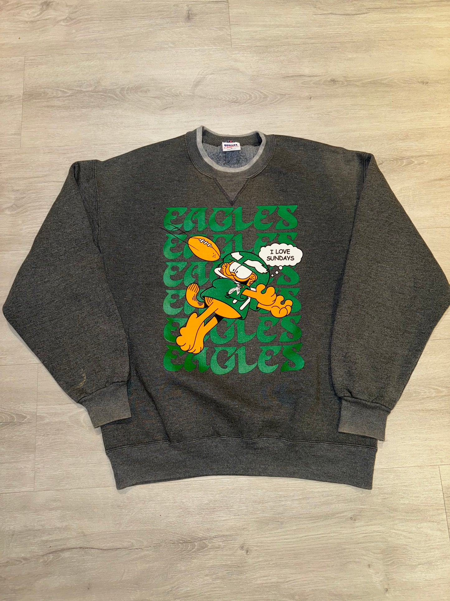 Philadelphia Eagles Gray Garfield Crewneck