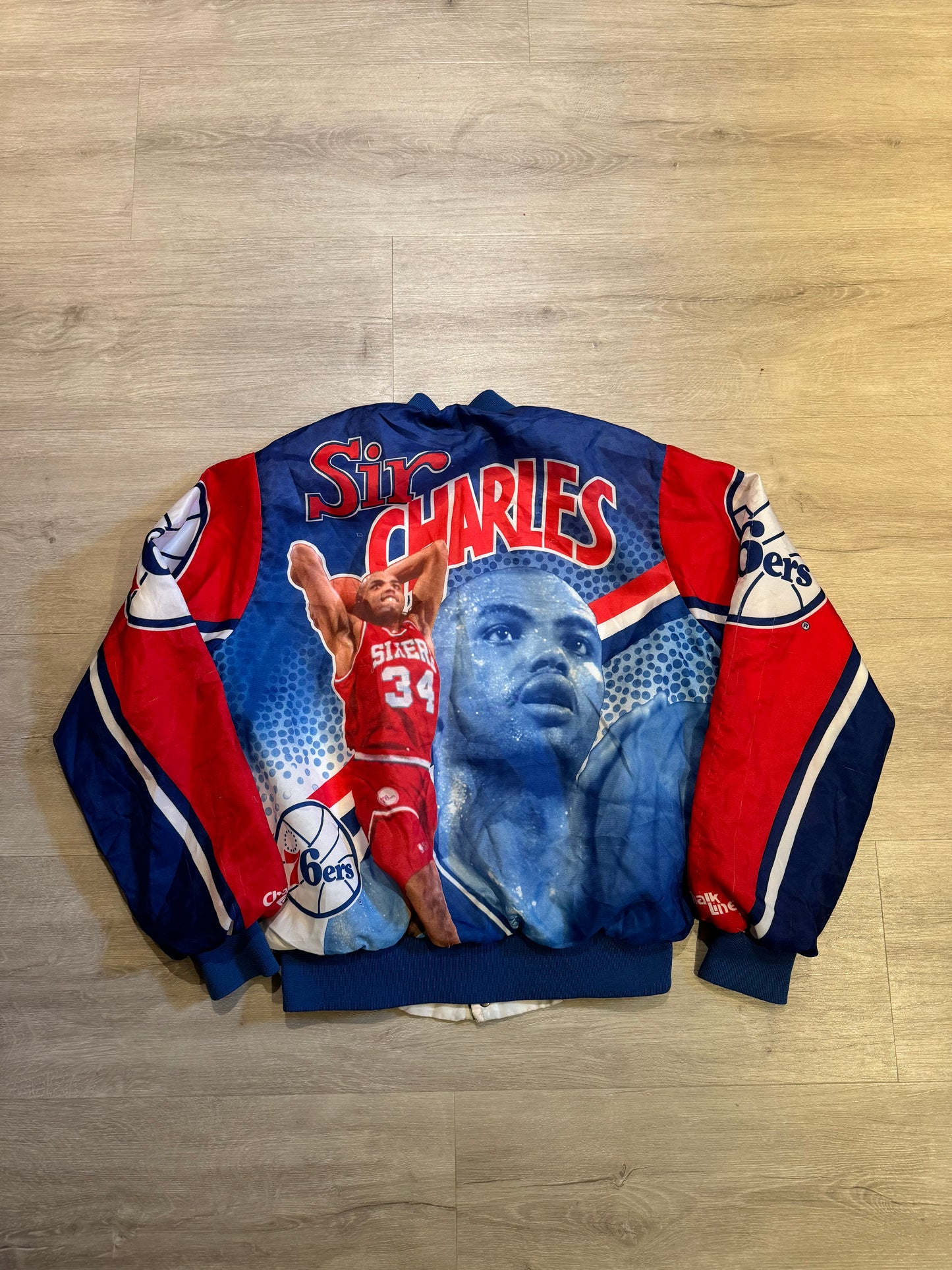 Vintage Philadelphia 76ers Charles Barkley Chalk Line ‘Fanimation’ Jacket