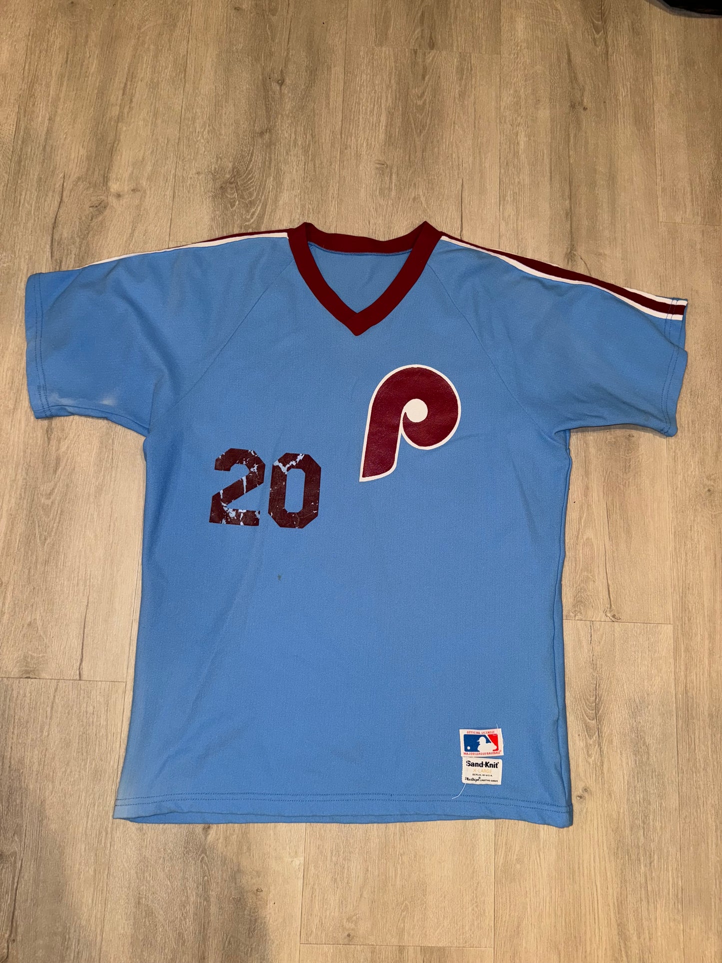 Phillies Mike Schmidt Sand Knit Jersey #1064