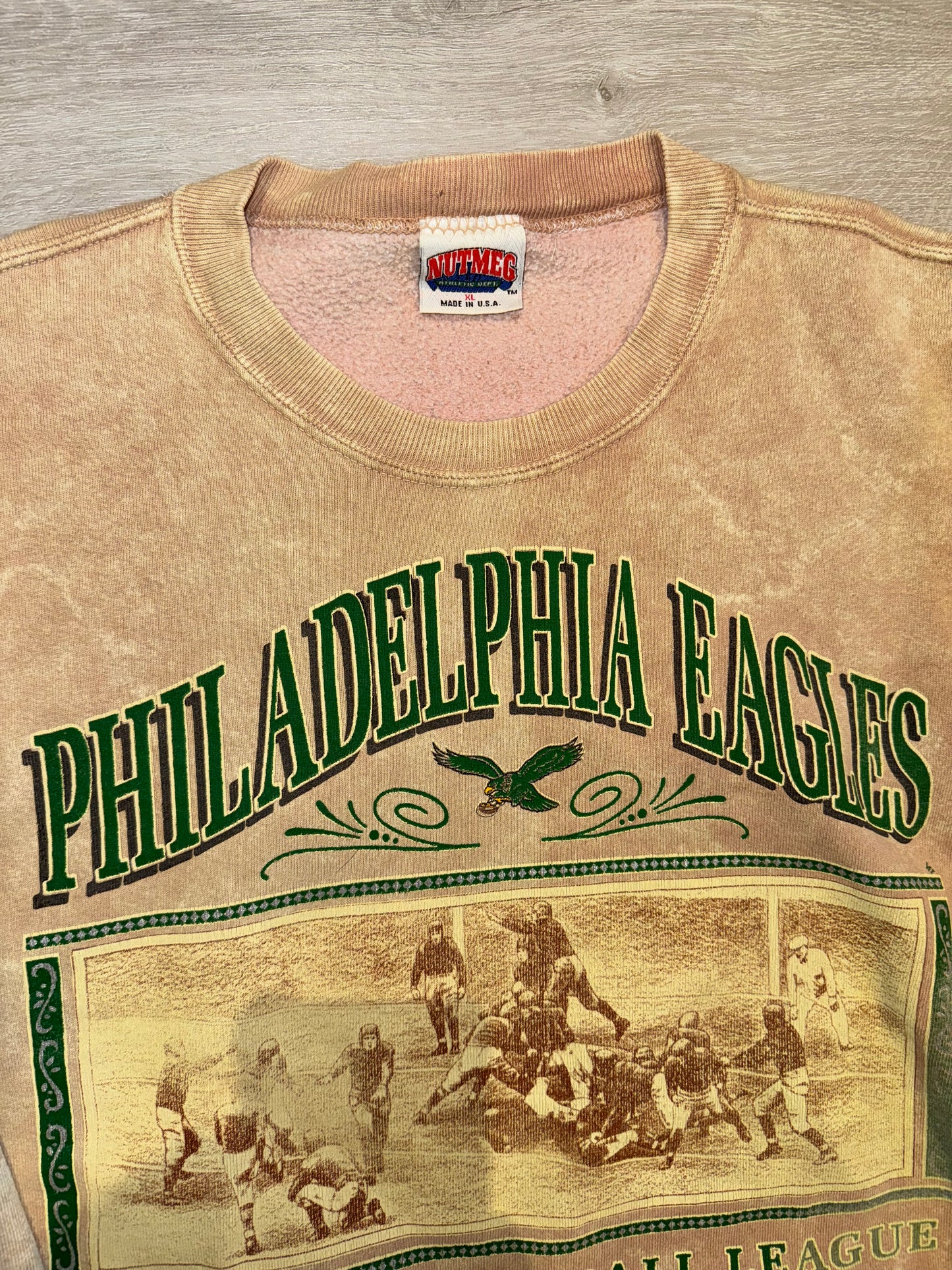 Philadelphia Eagles Vintage Nutmeg Washed Crewneck