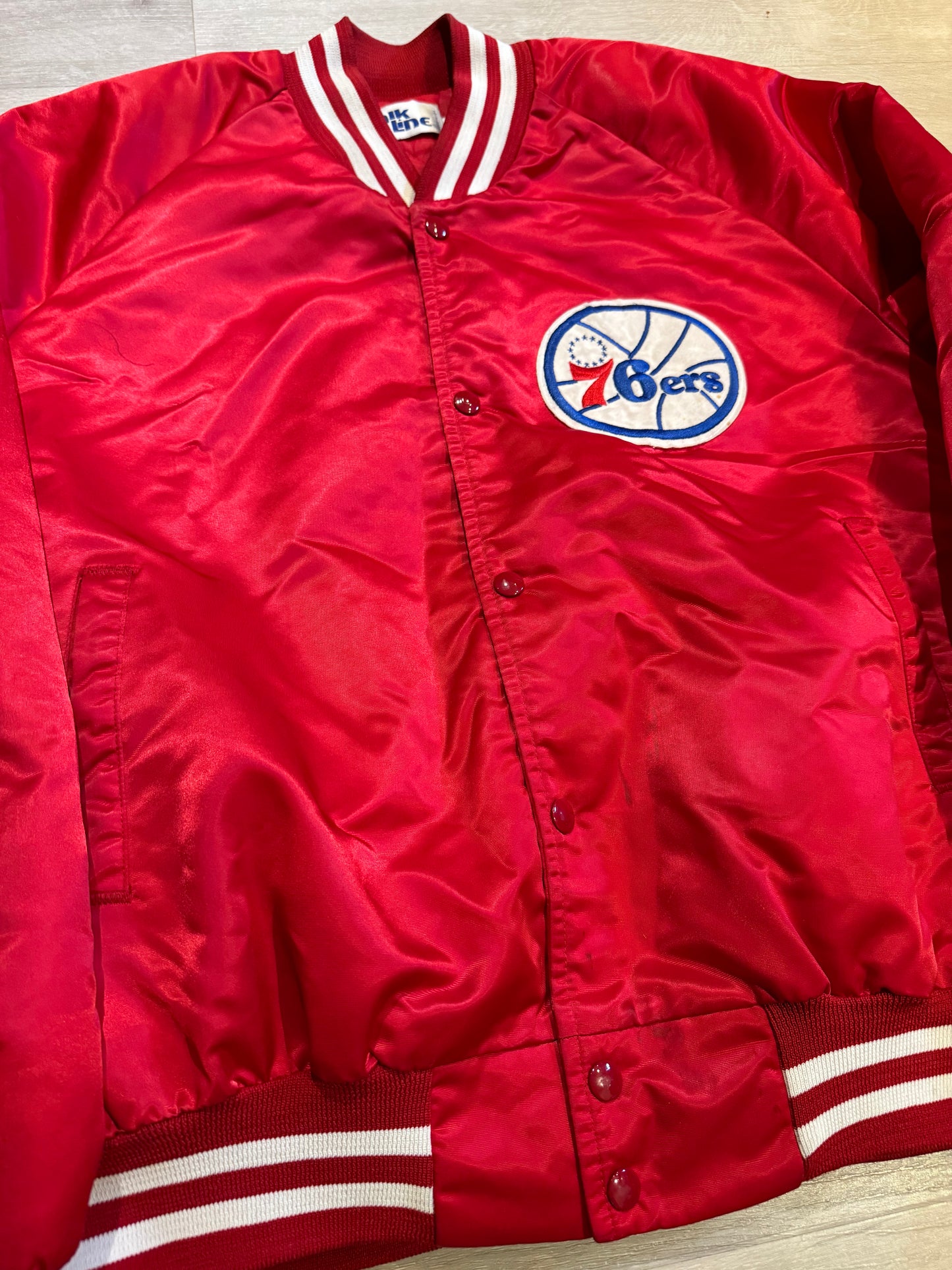 Vintage Philadelphia 76ers Chalk Line Spell Out Jacket